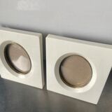 Pair vintage bakelite frames 14.5 cm x 12.5 cm glass 8.5 cm x  6 cm