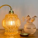 Vintage amber glass globe walker