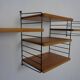 Swedish Ash and Metal Wall Unit by Kajsa & Nils Nisse Strinning for String, 1950s, Set of 9