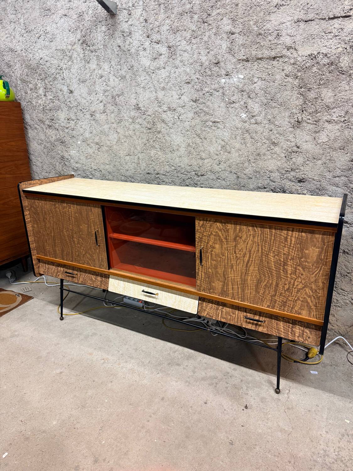 Vintage Formica sideboard from the 1960s/70s, Scandinavian Midcentury modern