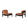 Pair of German Leather Easy Lounge Chairs