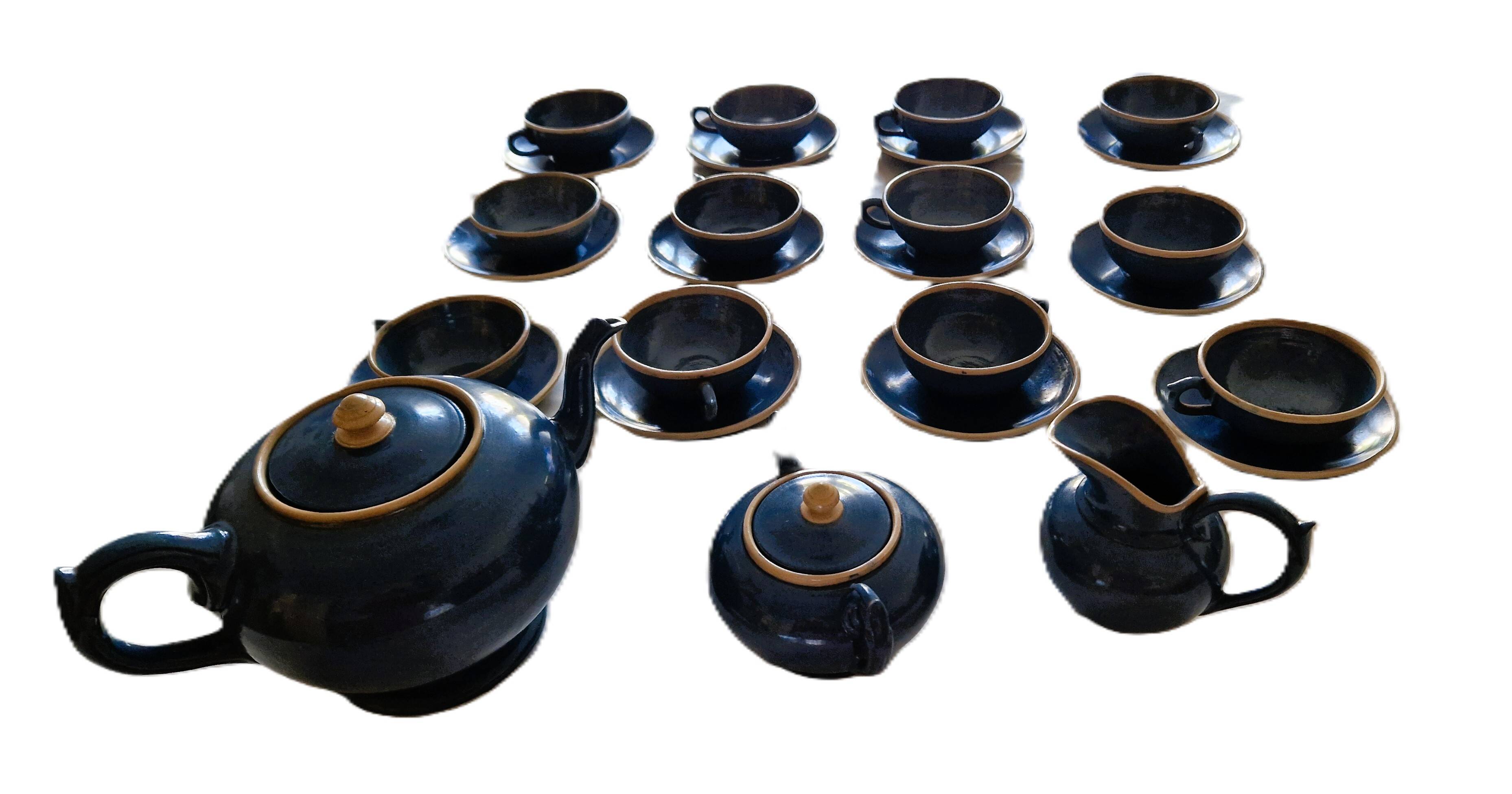 Ceramic tea service from the Pichon factory - Uzès