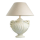 Pair of table lamps with antique look and brushed brass finish.