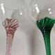 Set of 6 round stemmed glasses. Bohemian crystal. Floral twisted stem.