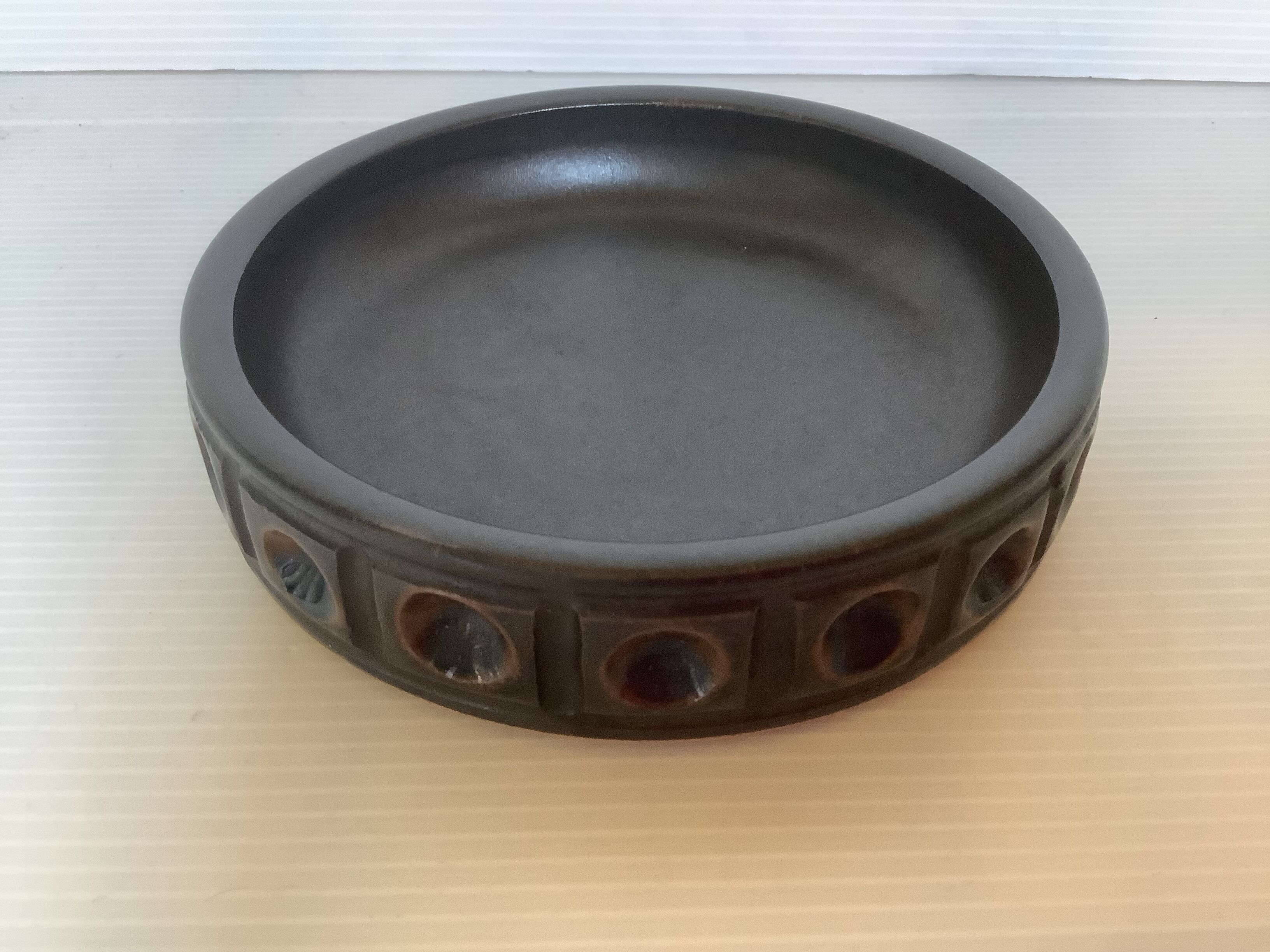 Brown ceramic catchall Jersey pottery