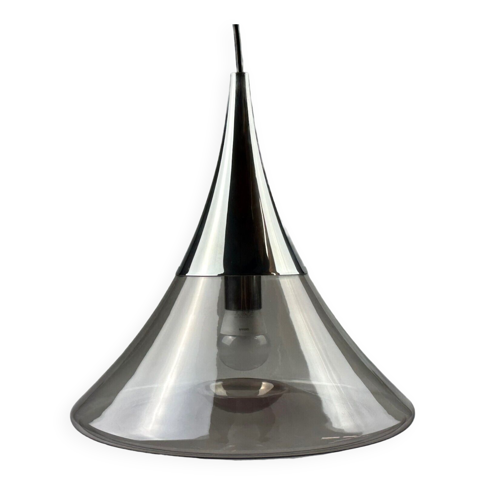 Lampe De Table Vintage Limburg - Globe Vitrail Multicolore, Socle Bois - Style Années 40-60