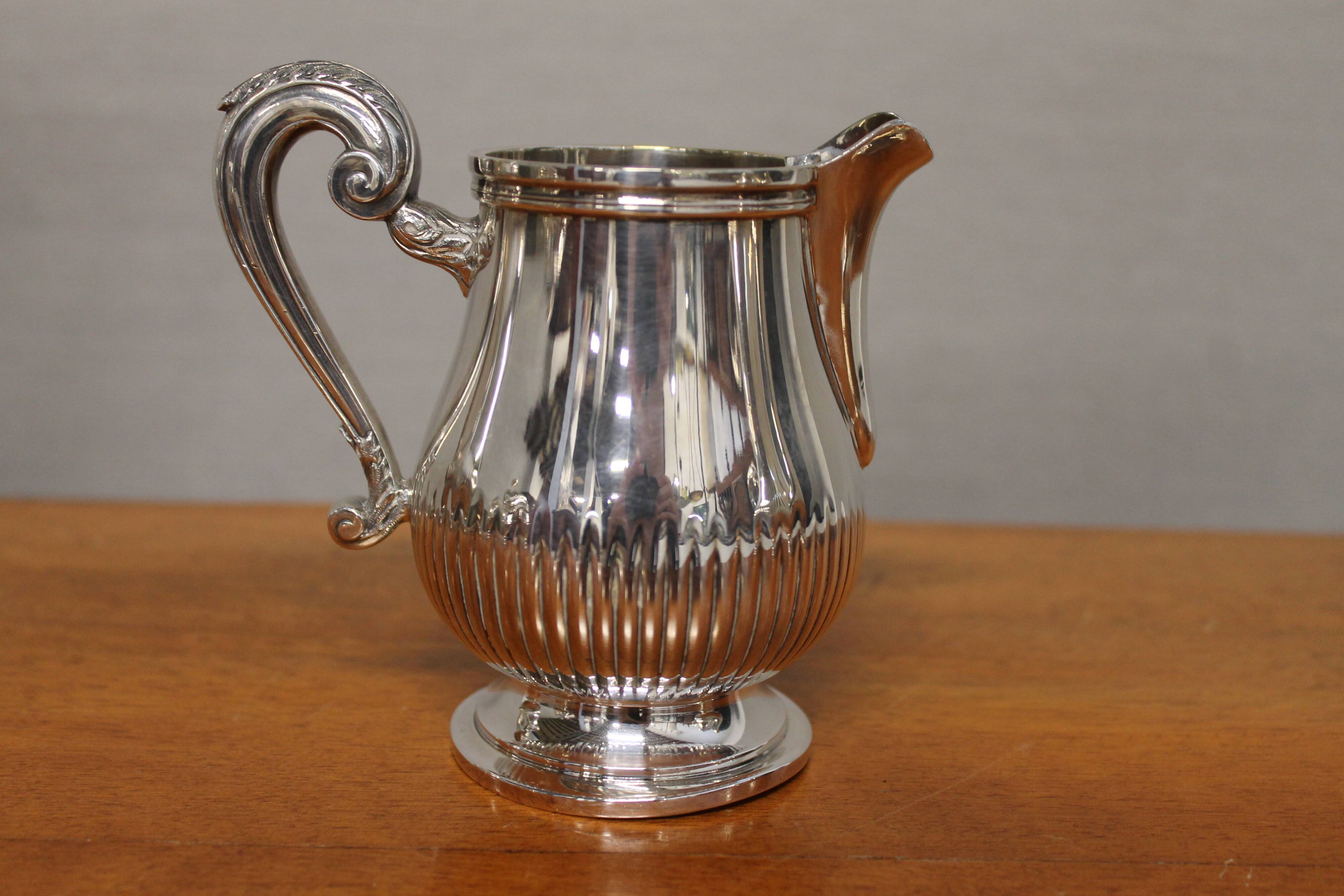 Silver metal coffee set - christofle - gallia collection