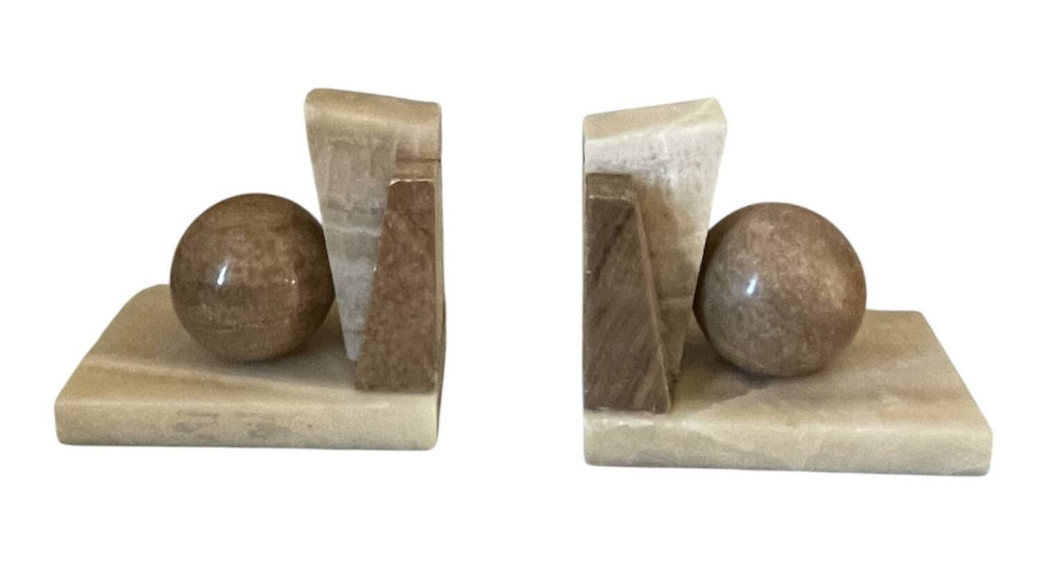 Pair of marble and onyx bookends