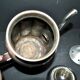 Vintage percolator coffee maker in chrome-plated copper and bakelite 1950 ADB brand