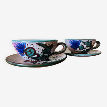 Tasses déjeuner motif chardon