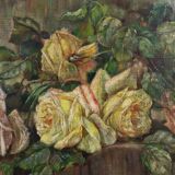Romantic Floral Still Life Painting, Belgium ca. 1900