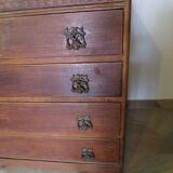 Art Deco chest of drawers with 4 drawers in oak, France 1930s-50s