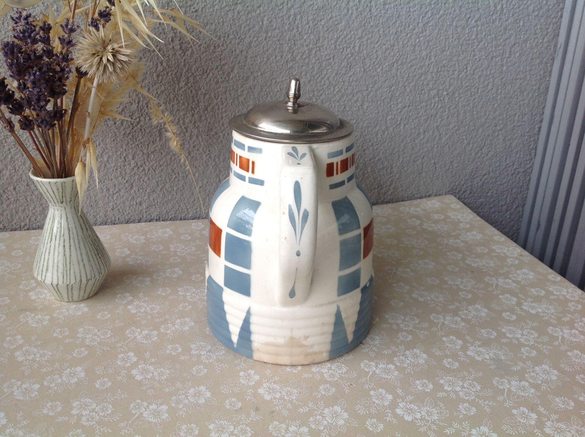 Pichet Longwy art déco français théière Longwy art déco