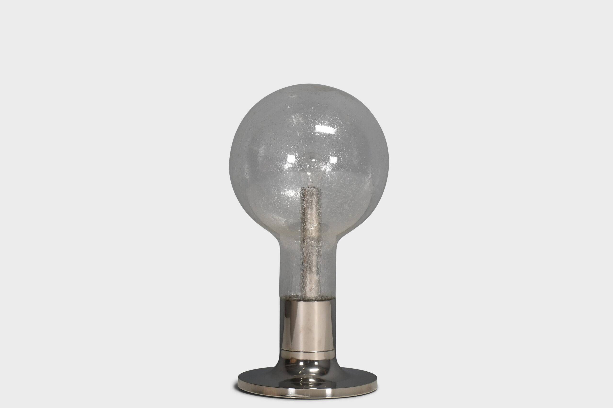 Large chrome and glass table lamp Temde, Switzerland, 1960s