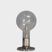 Grande lampe de table en chrome et verre Temde, Suisse, années 1960