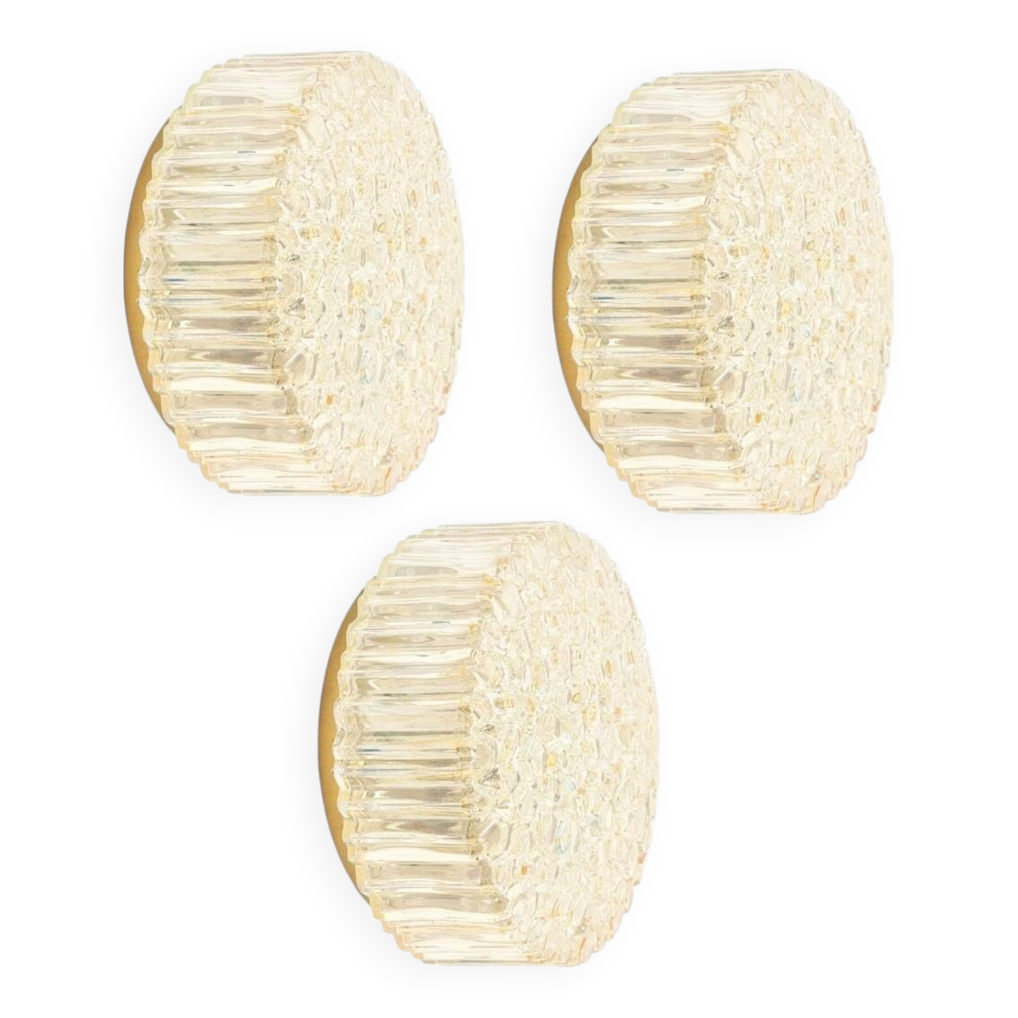 Mid Century Amber Bubble Glass Wall Light By H. Tynell For Limburg, 1970s