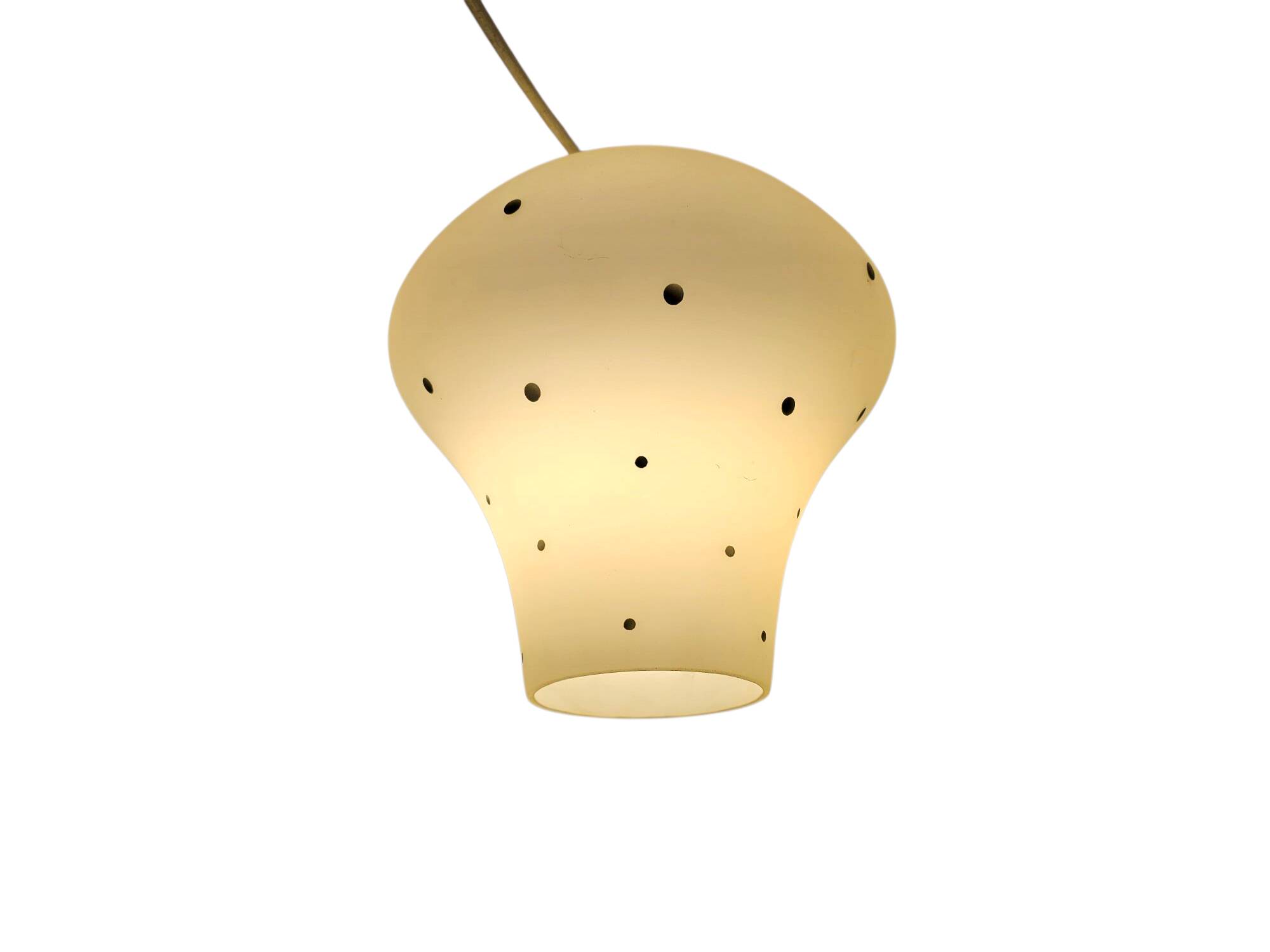 Plafonnier, suspension en verre et bakélite modèle Brune par Philips, années 50