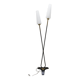 Arlus floor lamp with tripod base and 2 ribbed glass lamps 1950