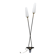 Arlus floor lamp with tripod base and 2 ribbed glass lamps 1950