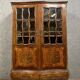 Louis XV style curved bookcase in precious wood marquetry
