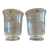 Duo of New Vases Tealight Holders in Crystal Glass Decorative Art Design