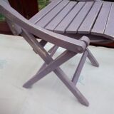 Children's chair in purple patina wood