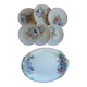 6 antique flat plates in majolica + dish