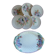 6 antique flat plates in majolica + dish