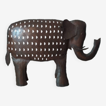 Large elephant sculpture - 70 cm iron tealight holder (wrought)