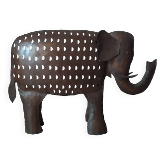 Large elephant sculpture - 70 cm iron tealight holder (wrought)