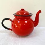 Red enamelled teapot from the 70s