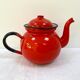 Red enamelled teapot from the 70s