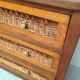 Vintage wooden and rattan dresser