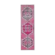 Vintage Turkish Hand-Knotted Wool Cotton Pink Runner Rug 80x264