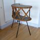 Bar 2 plateaux vintage métal et coco 1950