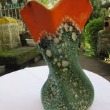 Green and orange vase