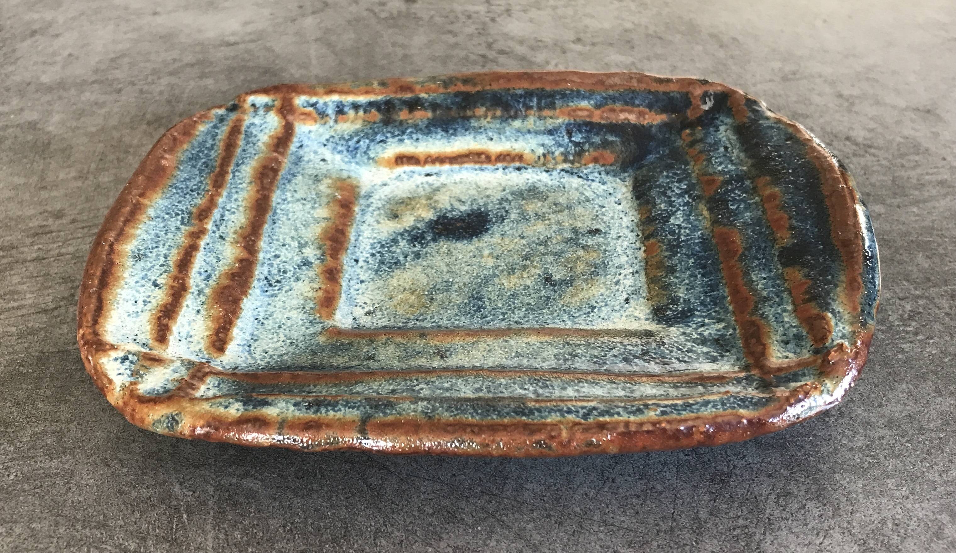 Modernist enamelled stoneware bowl tray