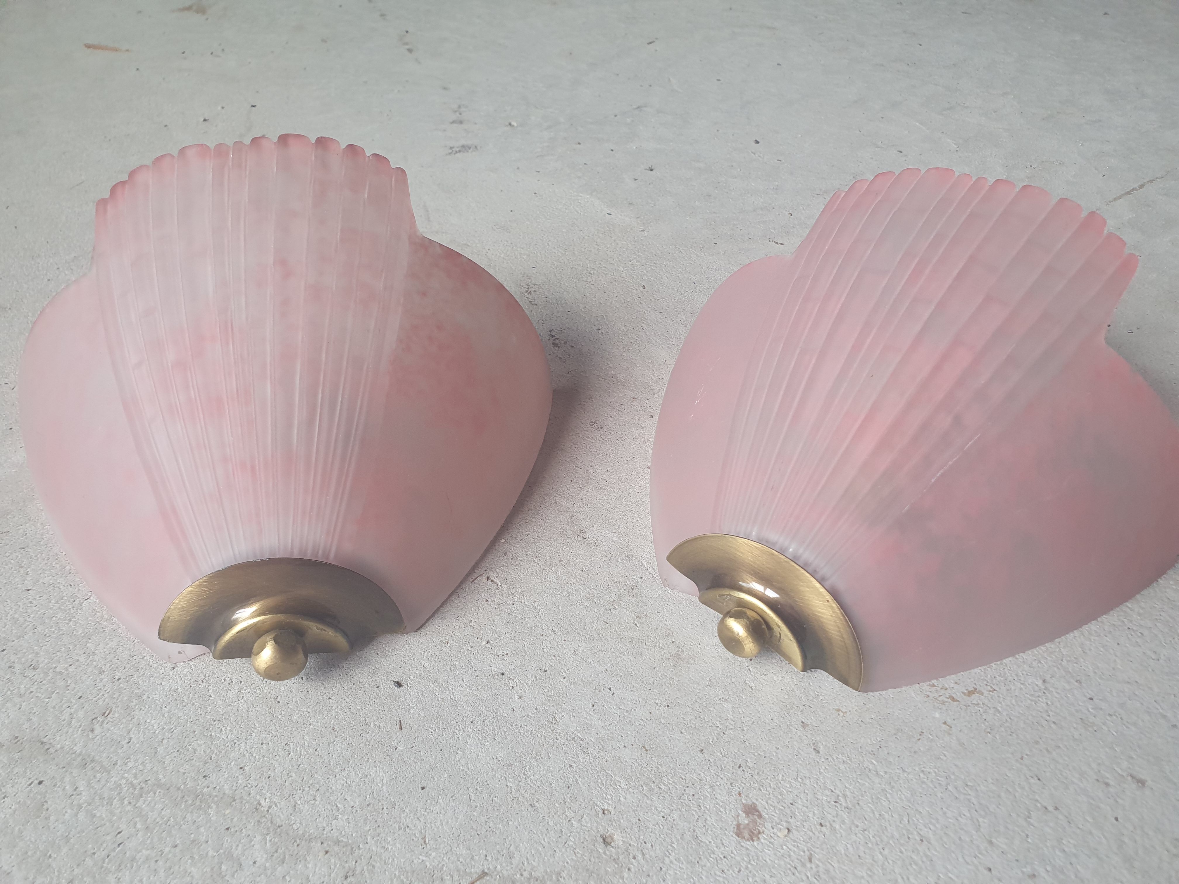 Pair of Marinha Grande glass wall lamps