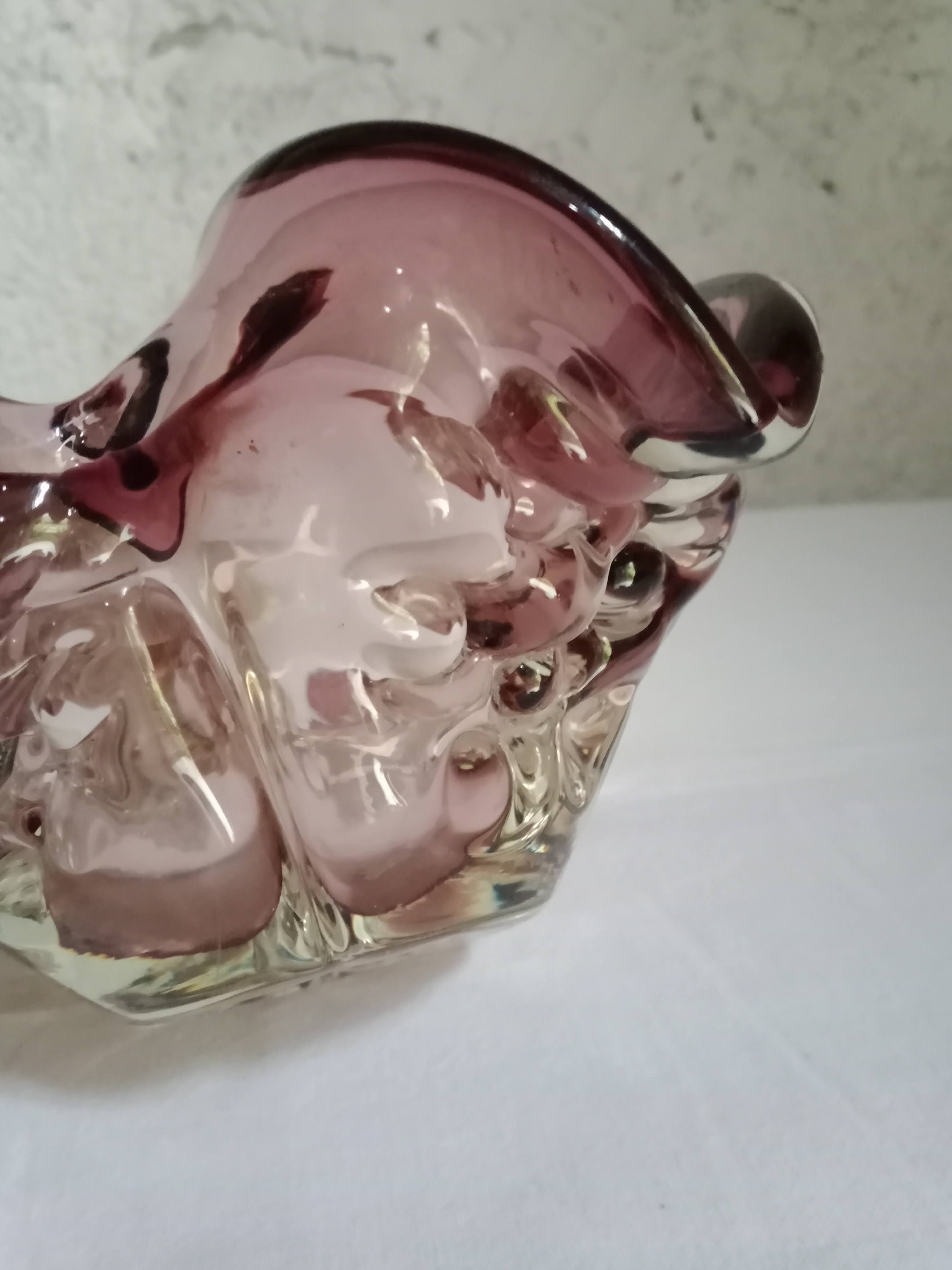vintage purple glass ashtray