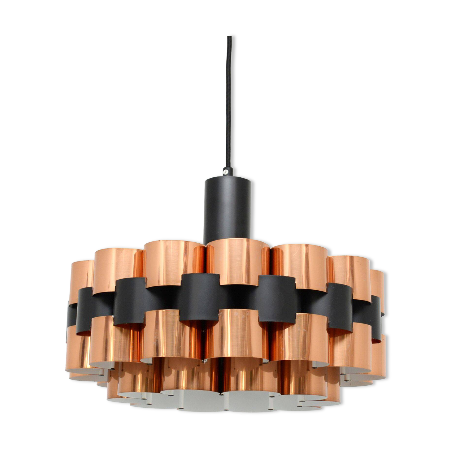 Copper lamp by Werner Schou for Coronell Elektro, 1970s