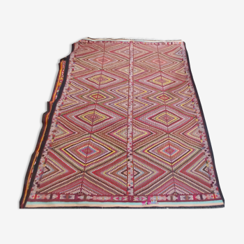 Tapis kilim vintage à motifs losanges 160x240cm