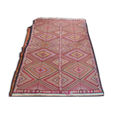 Vintage kilim carpet with diamond patterns 160x240cm