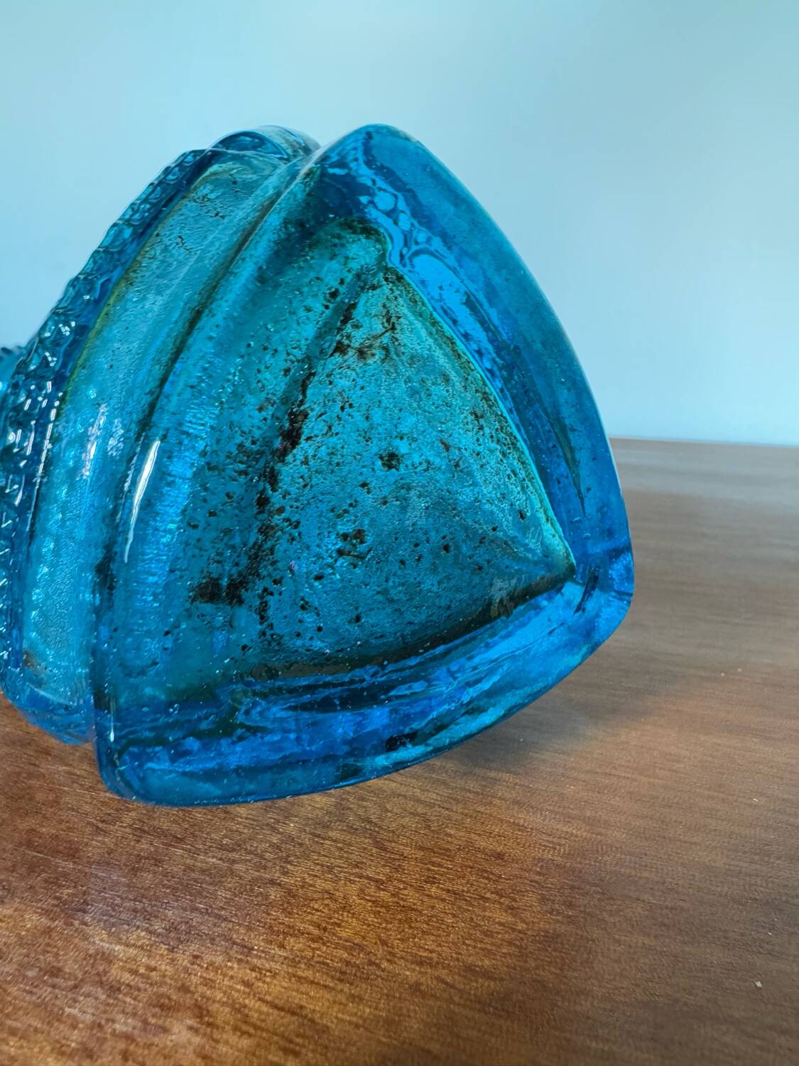 Empoli turquoise glass carafe from the 60s