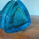 Carafe verre Empoli turquoise années 60