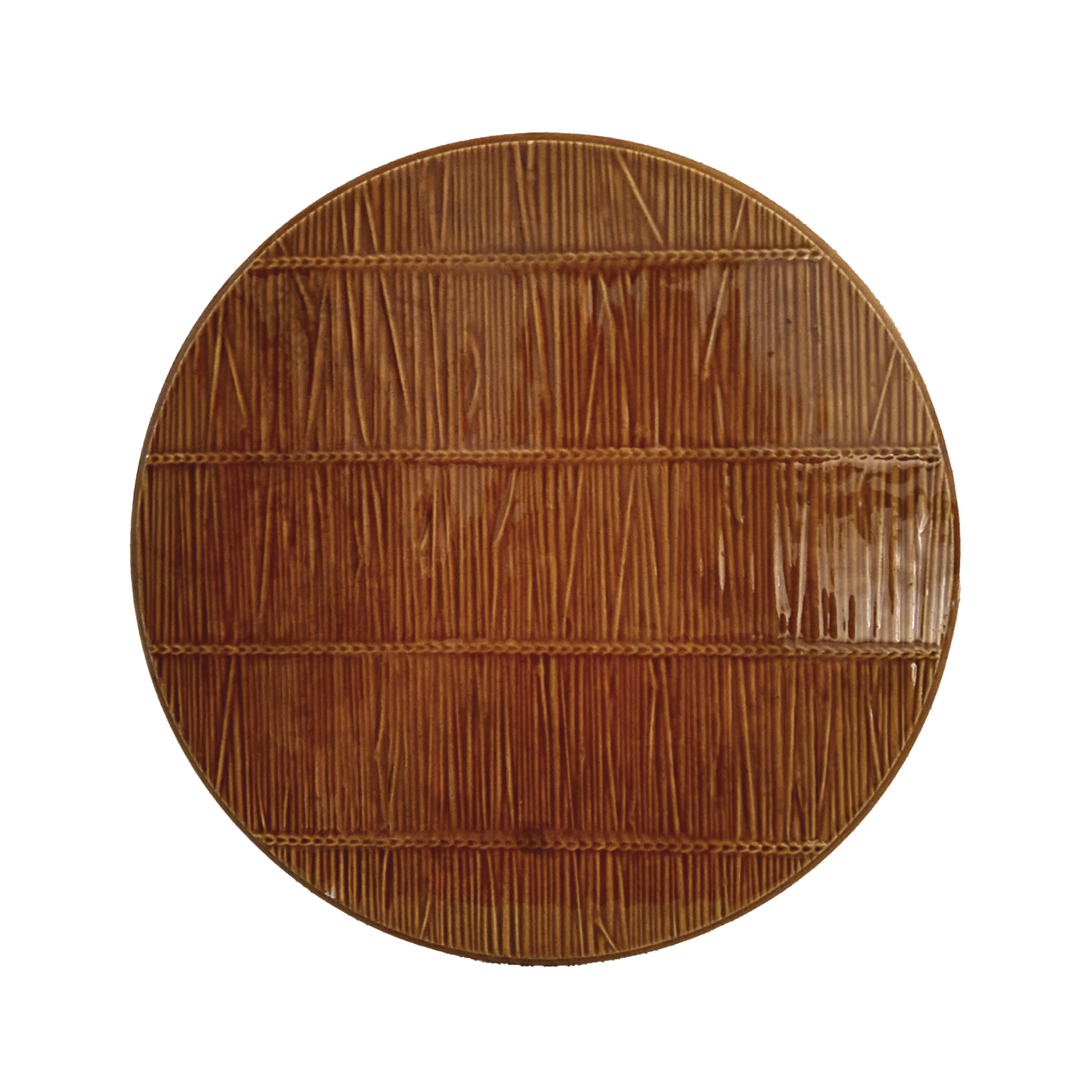 De Gien – Cheese plate “Straw Pattern”, France, 1950