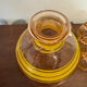 Vintage liqueur service in amber glass (decanter + 6 glasses)