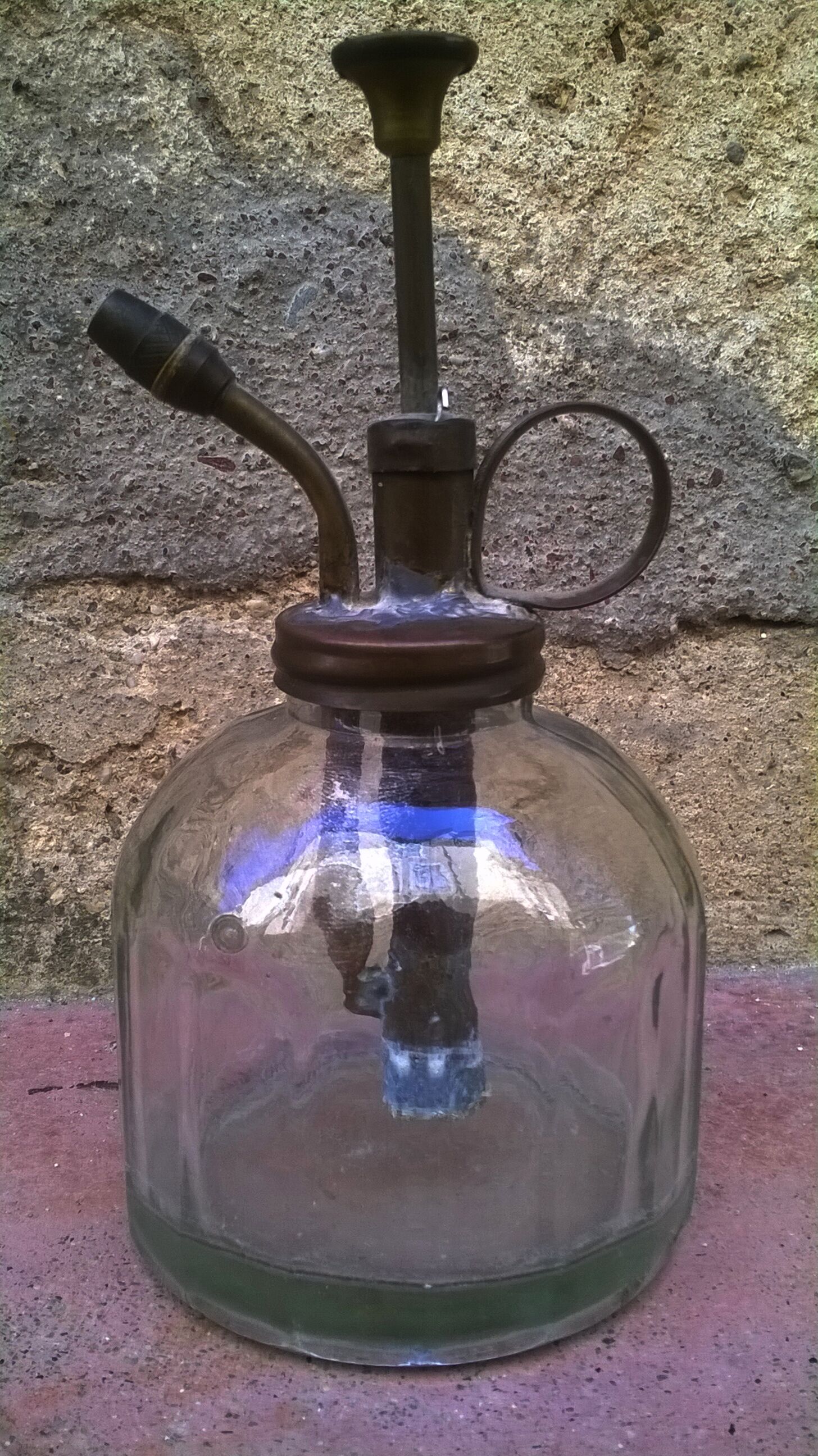 Old glass oil burette