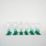 Set of wine and champagne glasses, 1970s, made in Italy