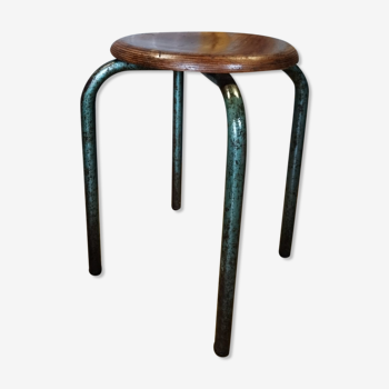 Industrial style tubular foot workshop stool