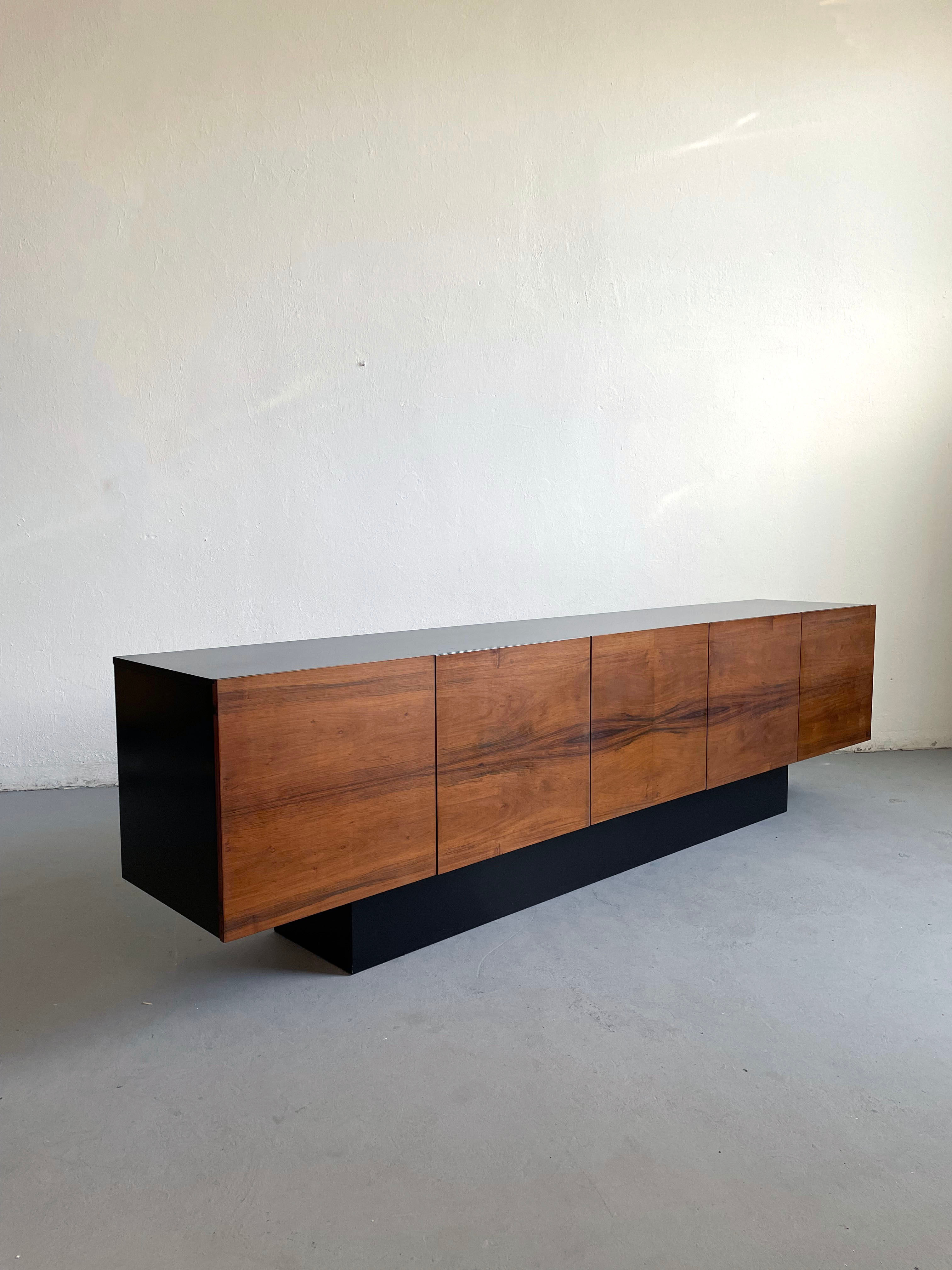 Mid century modern sideboard credenza brazilian rosewood veneer